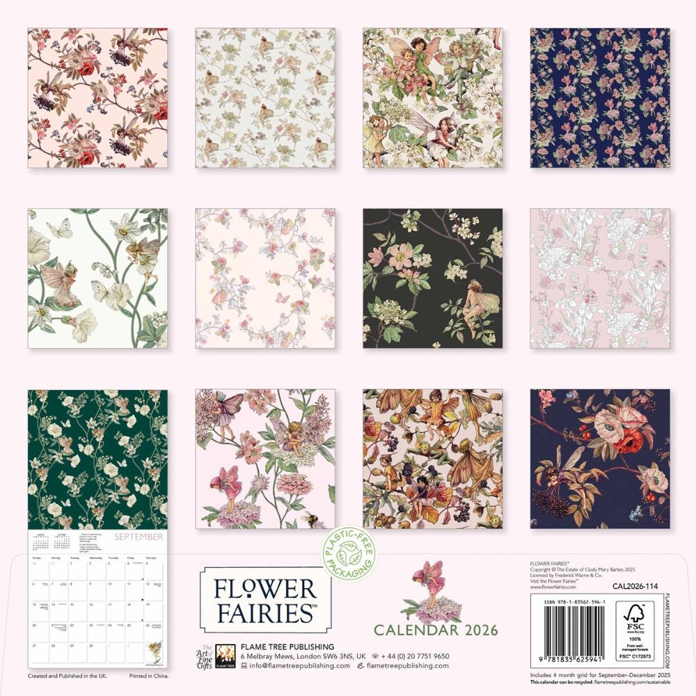Flower Fairies Wall Calendar 2026