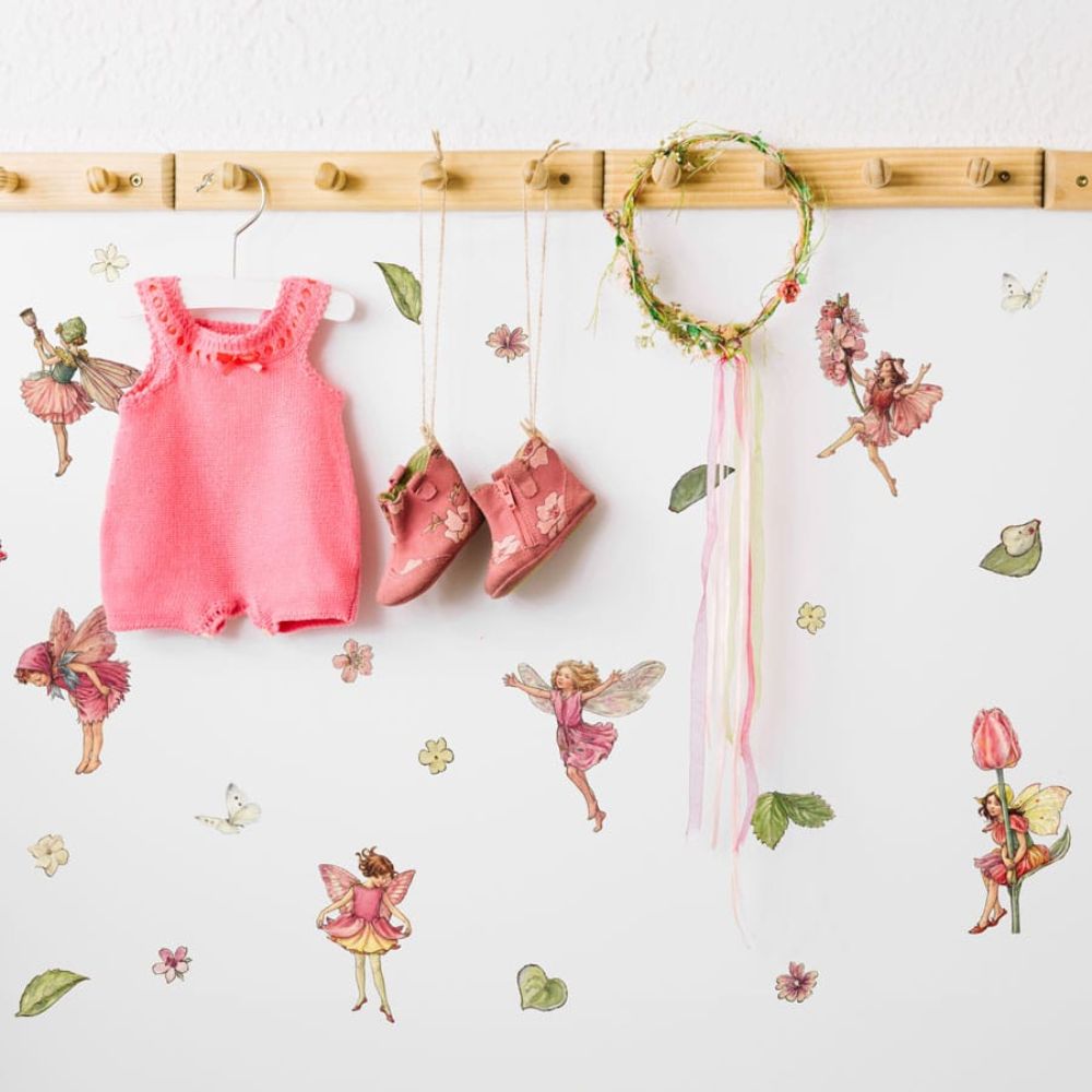 Pink Flower Fairy Wall Stickers