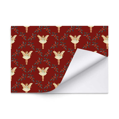 The Christmas Tree Fairy Gift Wrap in Red Berry