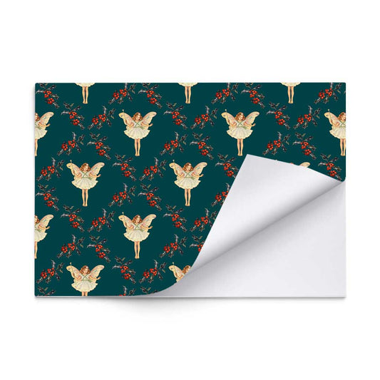 The Christmas Tree Fairy Gift Wrap in Teal Blue