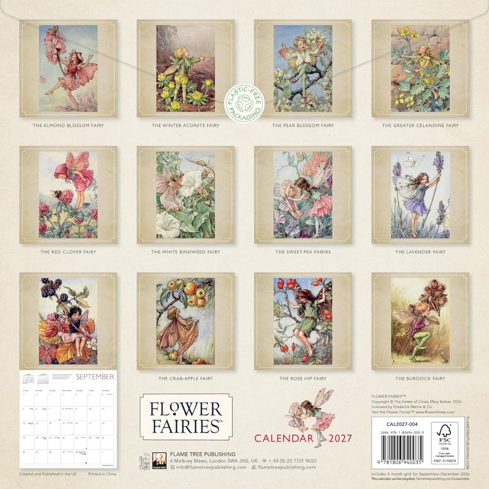 Flower Fairies Wall Calendar 2027