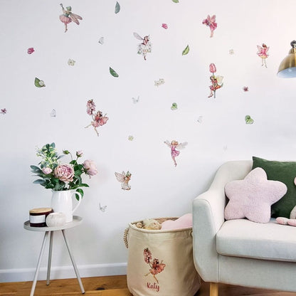 Pink Flower Fairy Wall Stickers